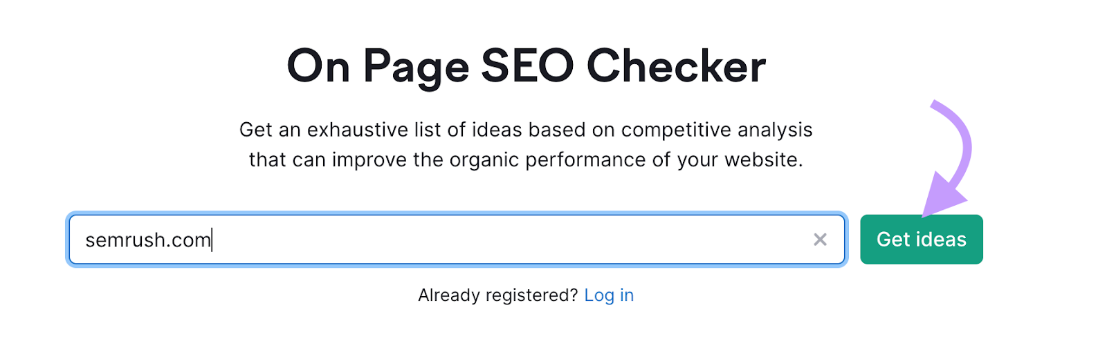 "sr02.groupbuyseo.us" domain entered into the On Page SEO Checker search bar
